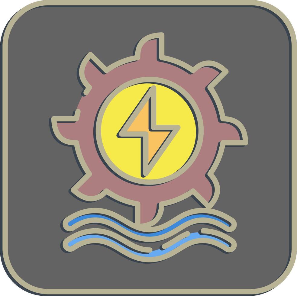 Icon hydro power. Renewable energy elements. Icon in embossed style. vector