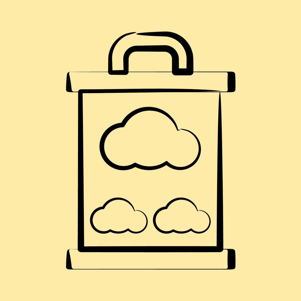 Icon carbon storage. Renewable energy elements. Icon in hand drawn style. vector