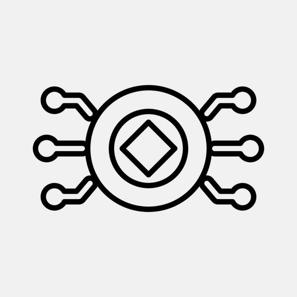 Icon crypto currency. Crypto currency elements. Icon in line style. vector