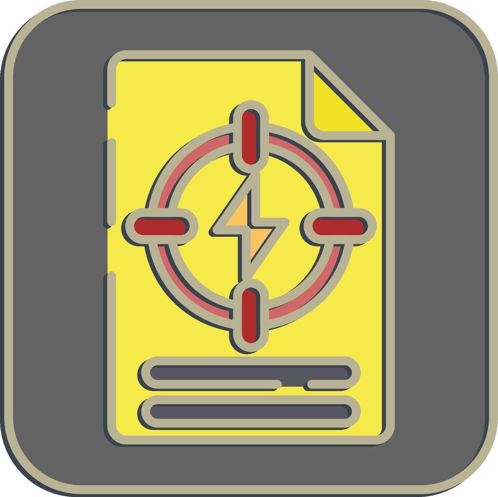 Icon energy specific policy. Renewable energy elements. Icon in embossed style. vector