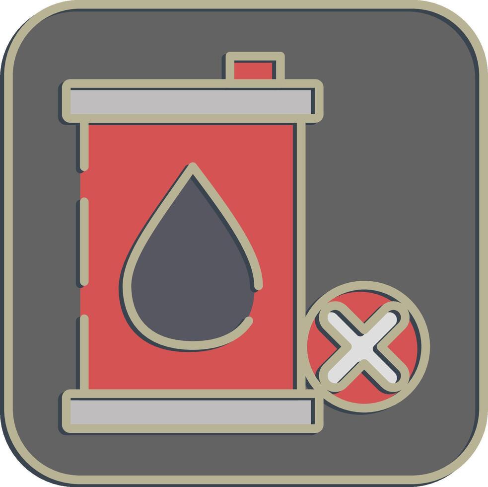 Icon no fossil fuel. Renewable energy elements. Icon in embossed style. vector