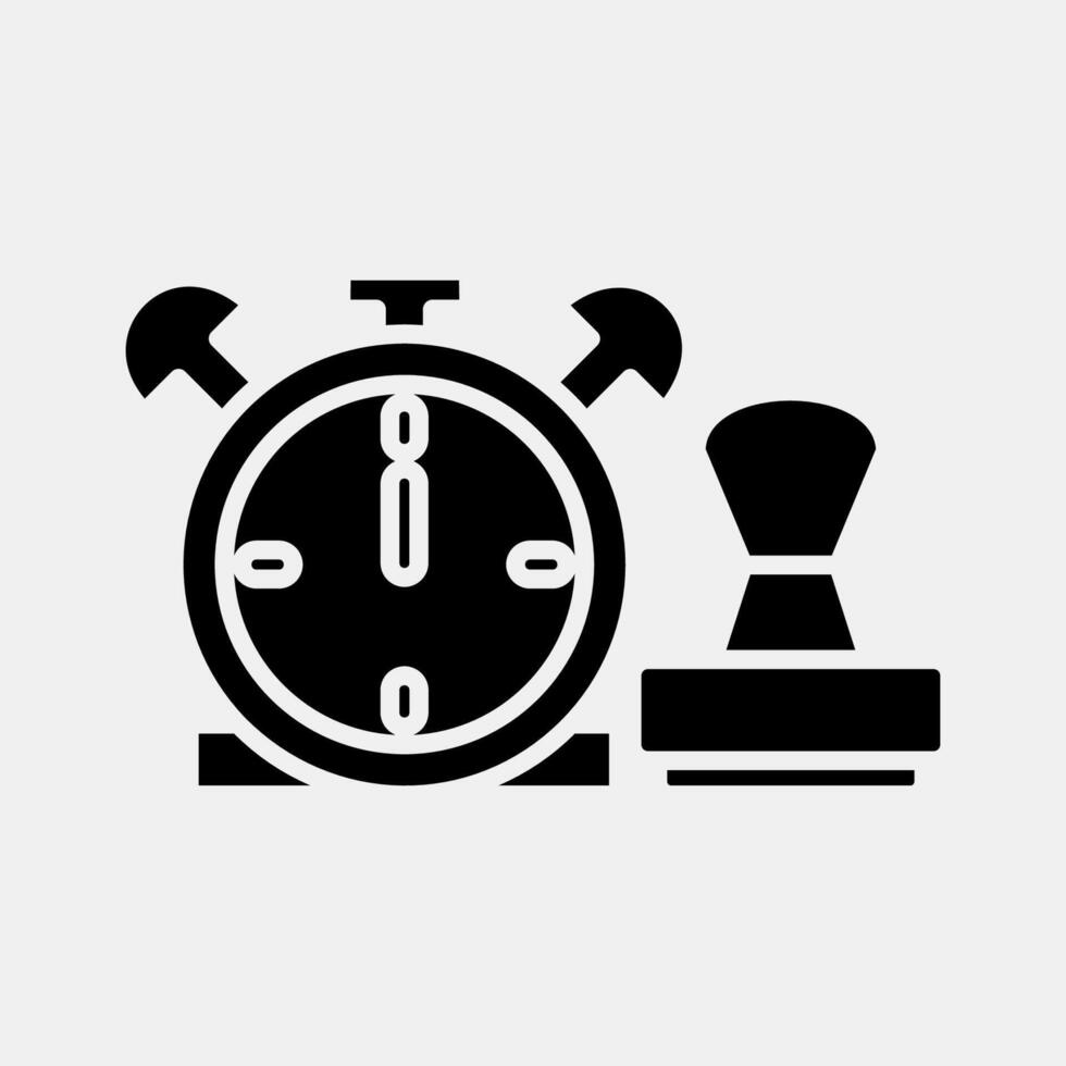 Icon time stamp. Crypto currency elements. Icon in glyph style. vector