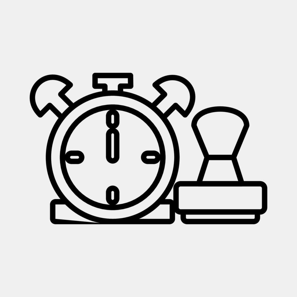 Icon time stamp. Crypto currency elements. Icon in line style. vector