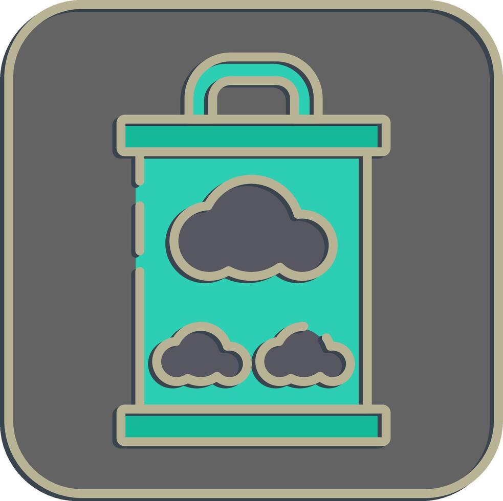 Icon carbon storage. Renewable energy elements. Icon in embossed style. vector