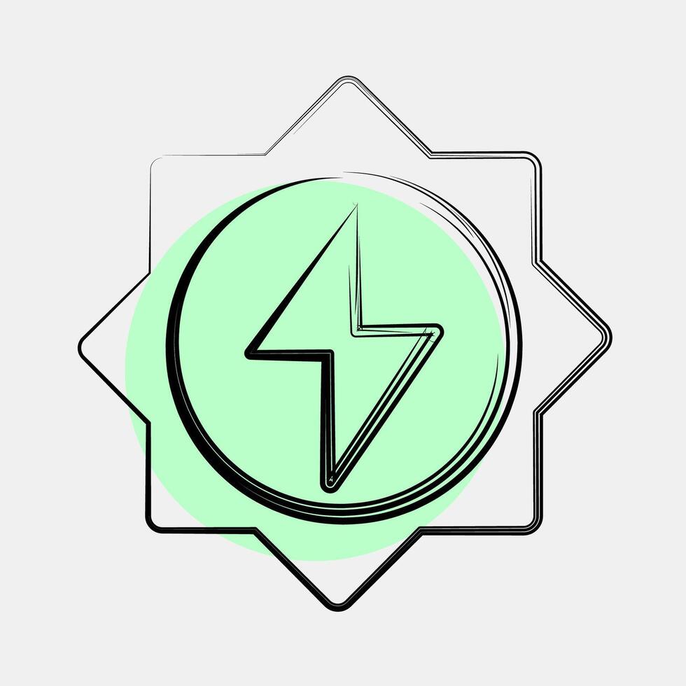 Icon solar energy. Renewable energy elements. Icon in color spot style. vector