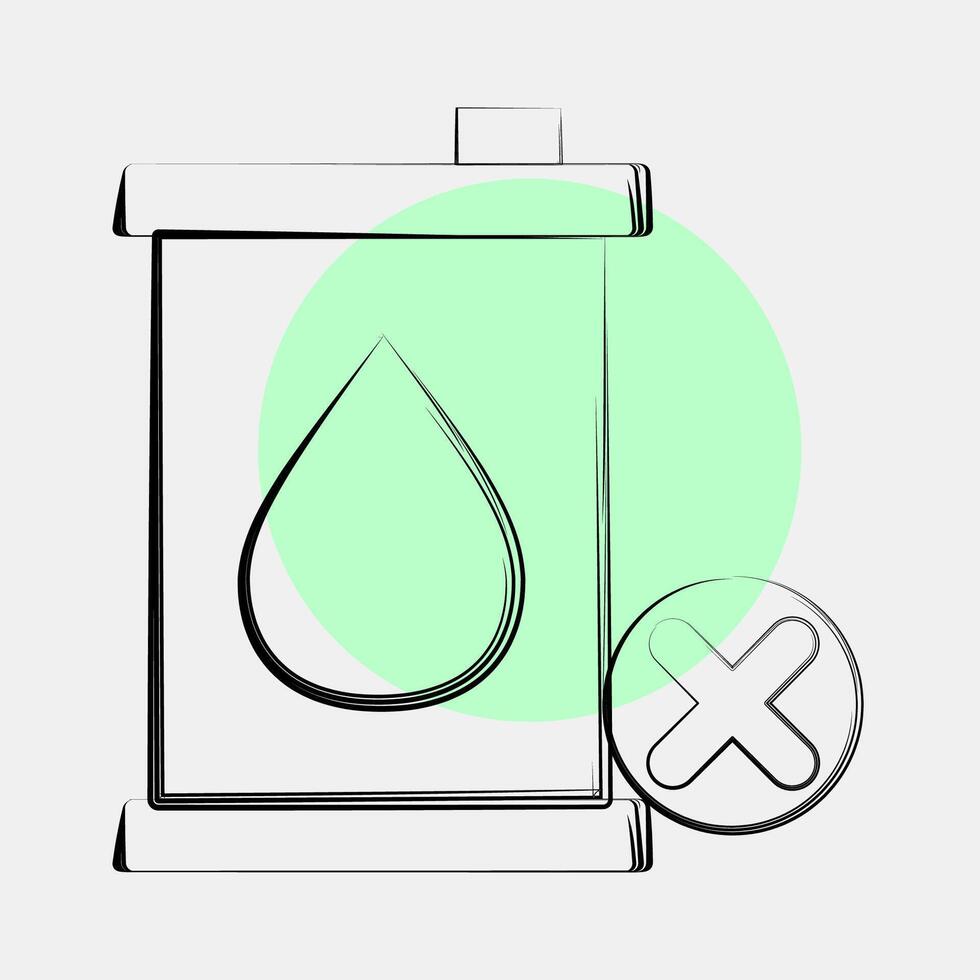 Icon no fossil fuel. Renewable energy elements. Icon in color spot style. vector