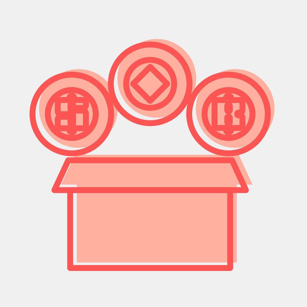 Icon initial coin offering. Crypto currency elements. Icon in two tone style. vector