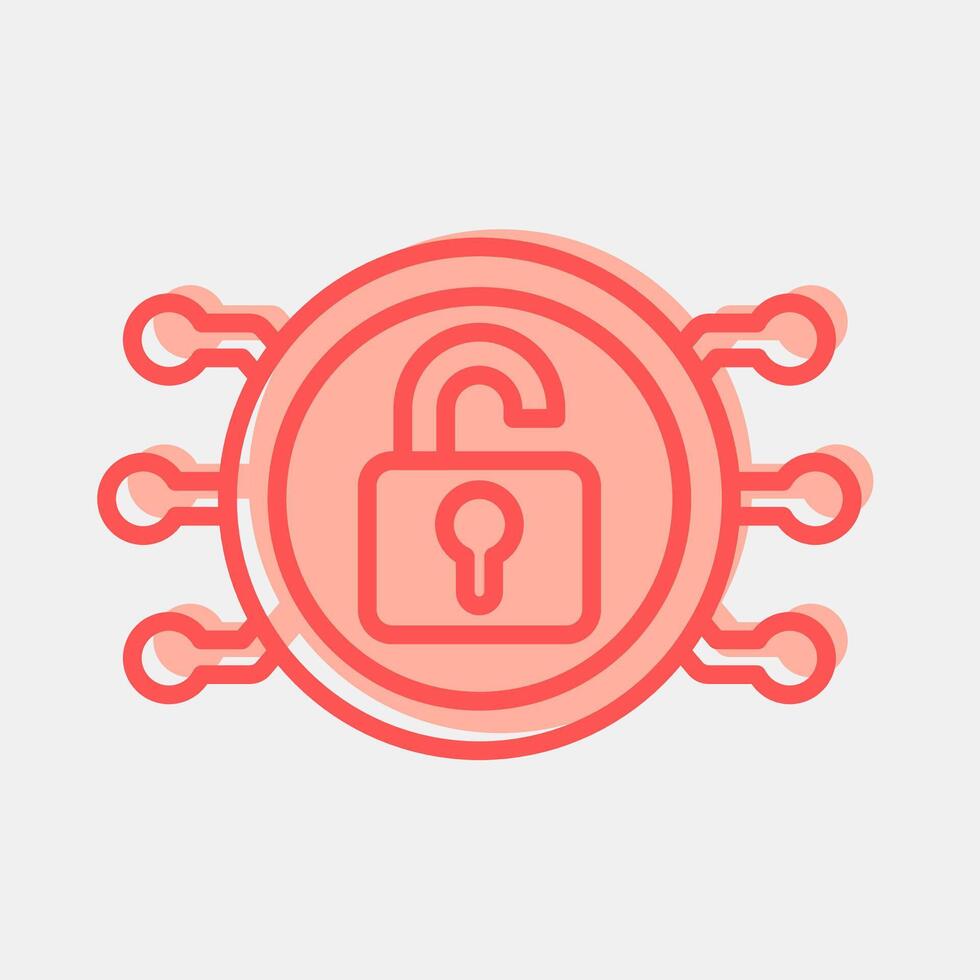 Icon decryption. Crypto currency elements. Icon in two tone style. vector