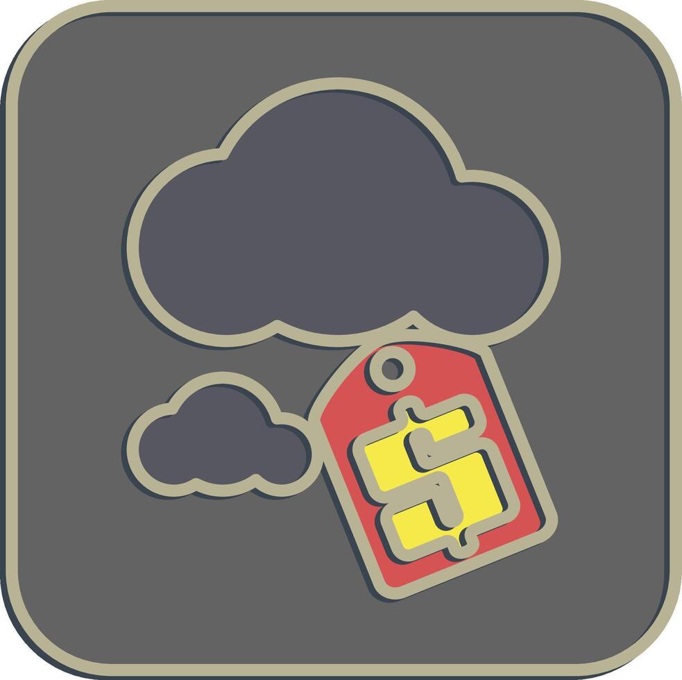 Icon carbon pricing. Renewable energy elements. Icon in embossed style. vector