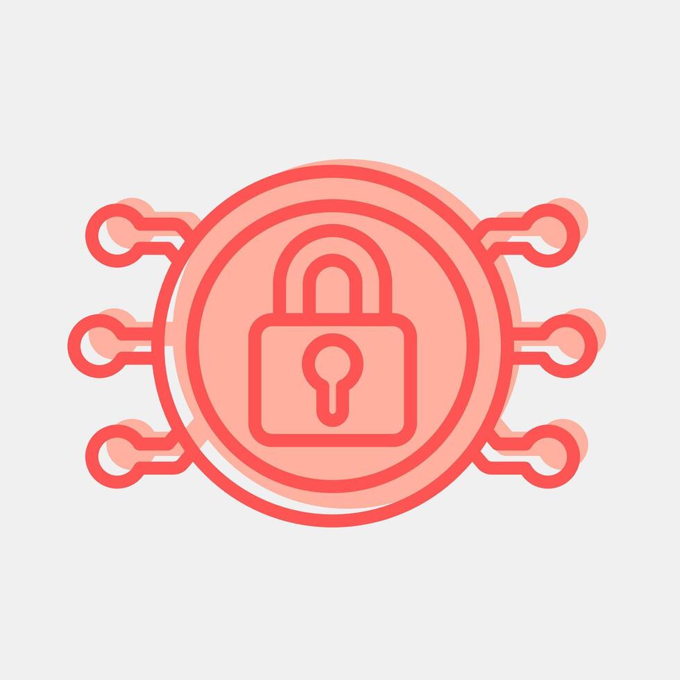 Icon encryption. Crypto currency elements. Icon in two tone style. vector