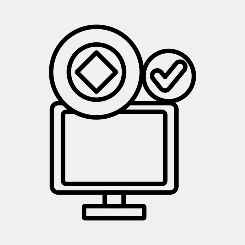 Icon crypto accepted. Crypto currency elements. Icon in line style. vector