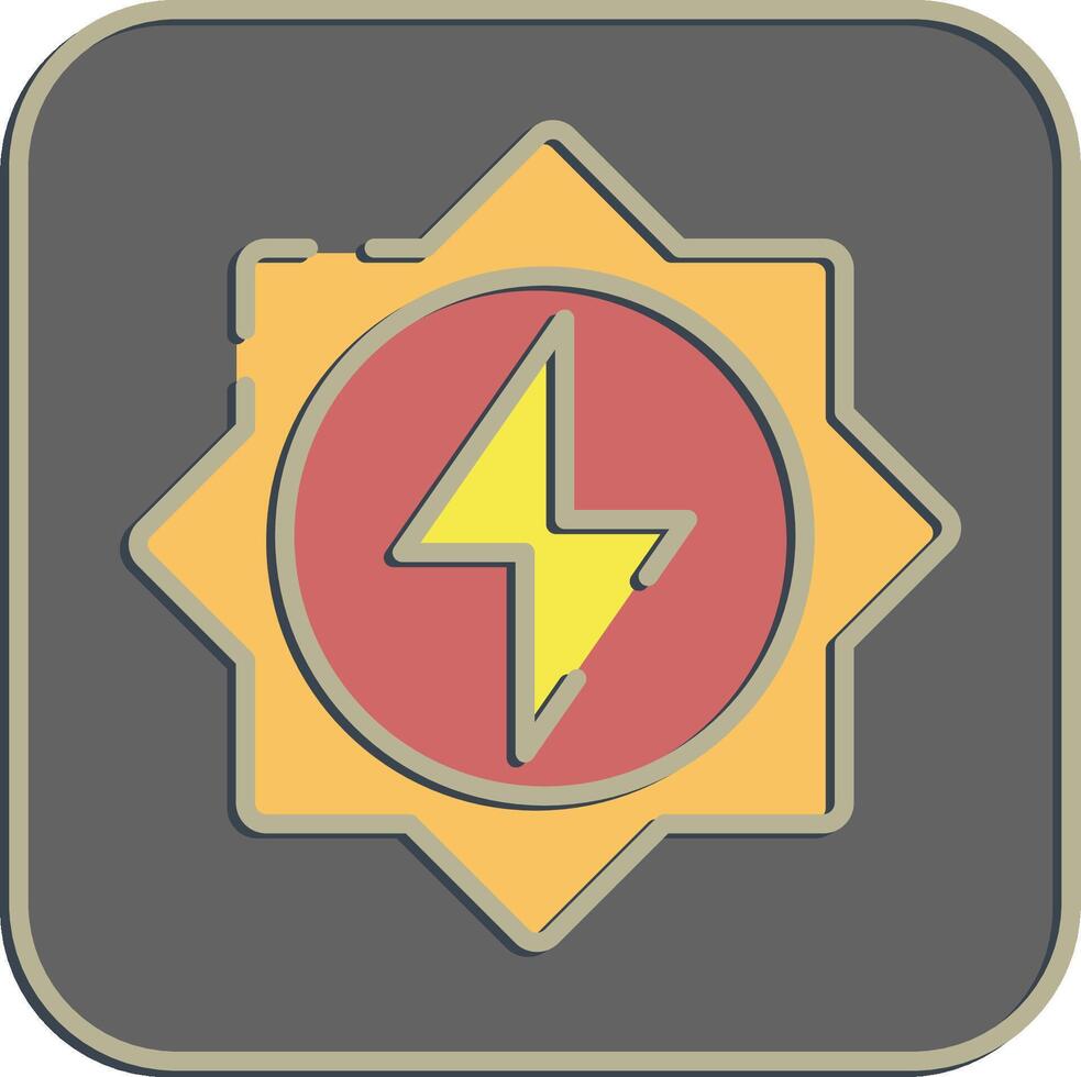 Icon solar energy. Renewable energy elements. Icon in embossed style. vector
