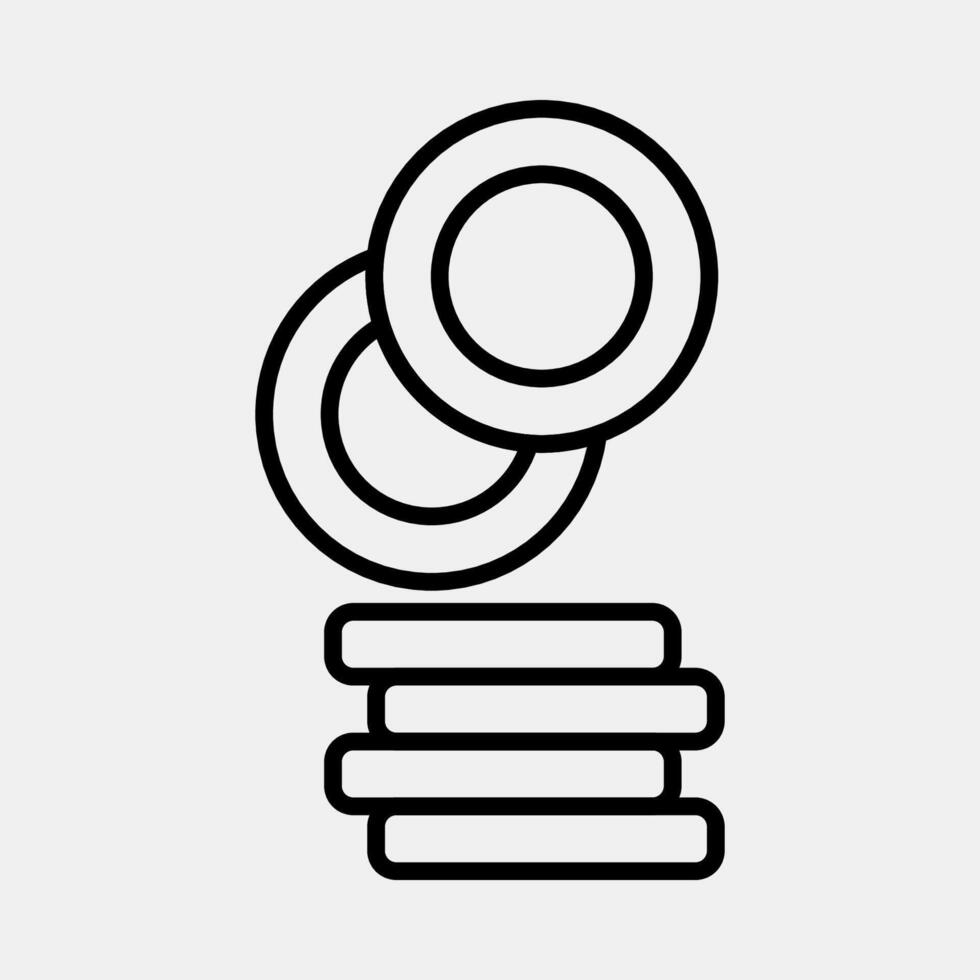 Icon coin. Crypto currency elements. Icon in line style. vector
