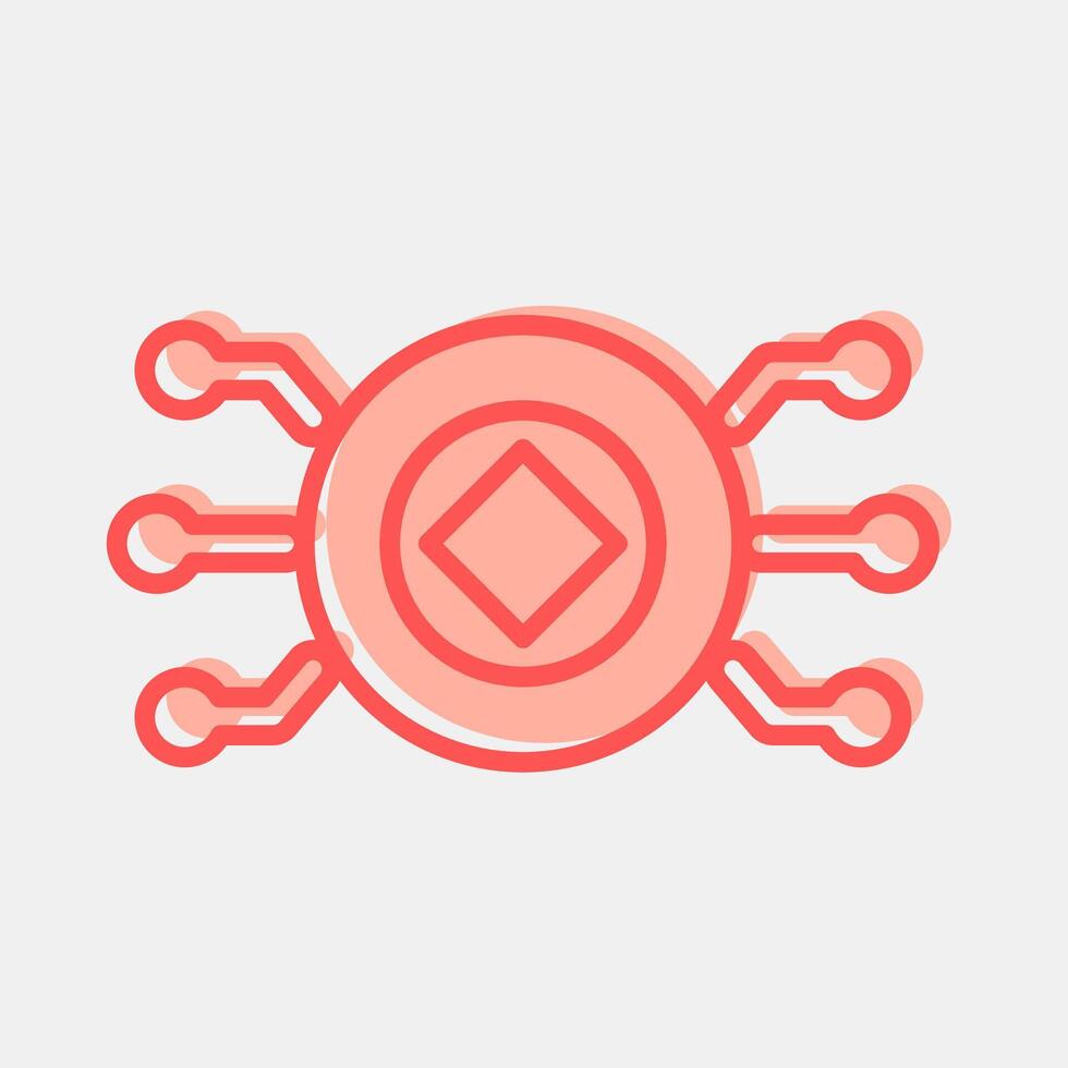 Icon crypto currency. Crypto currency elements. Icon in two tone style. vector