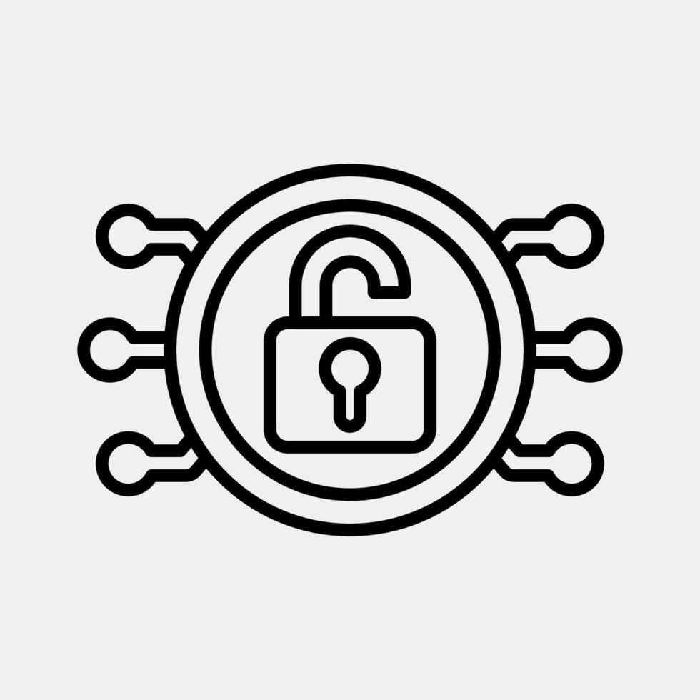 Icon decryption. Crypto currency elements. Icon in line style. vector