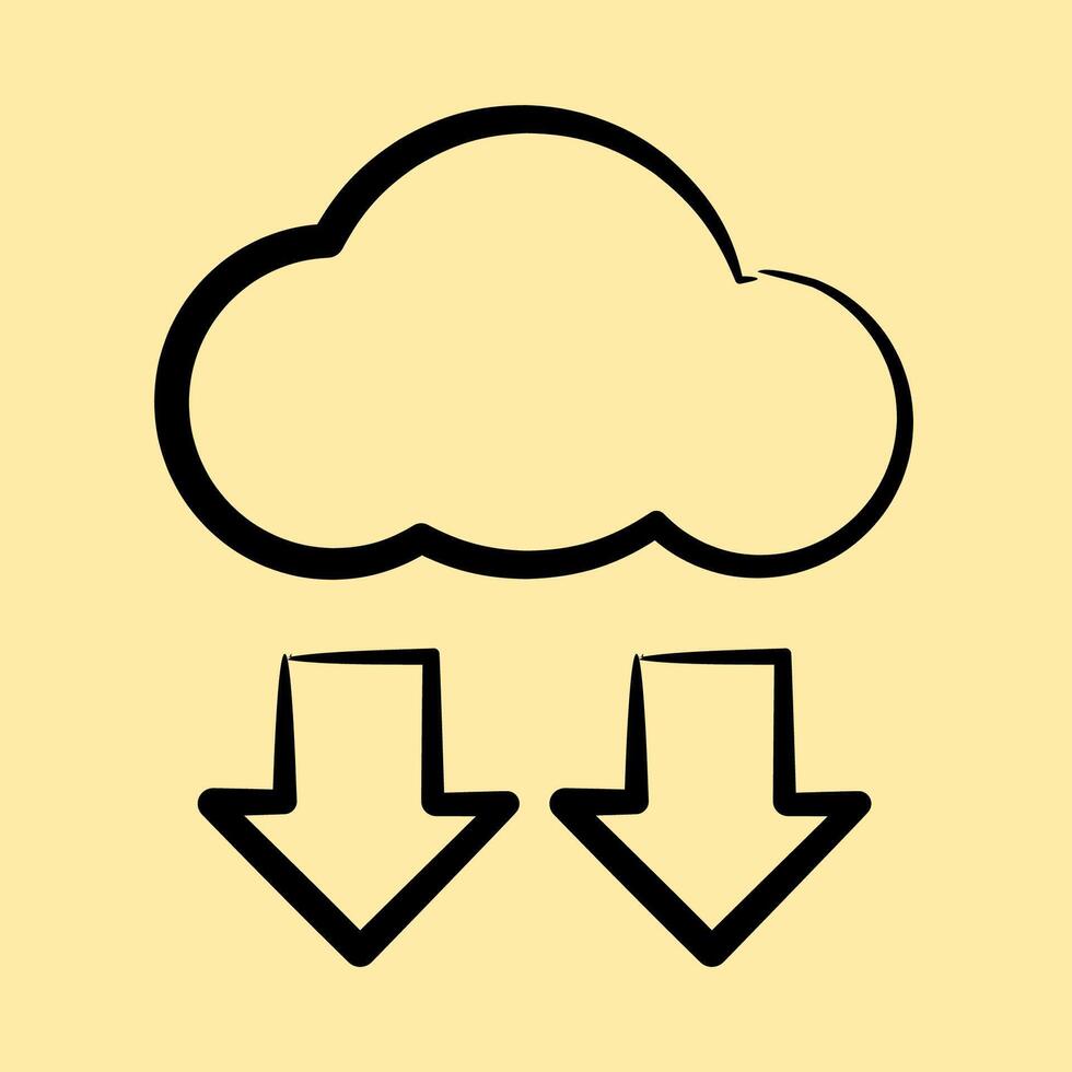 Icon low emission. Renewable energy elements. Icon in hand drawn style. vector