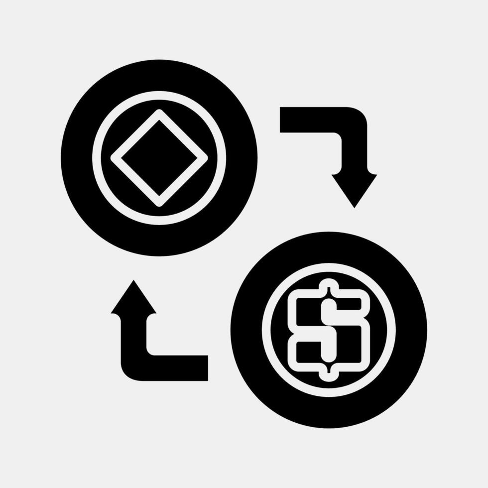 Icon arbitrage. Crypto currency elements. Icon in glyph style. vector