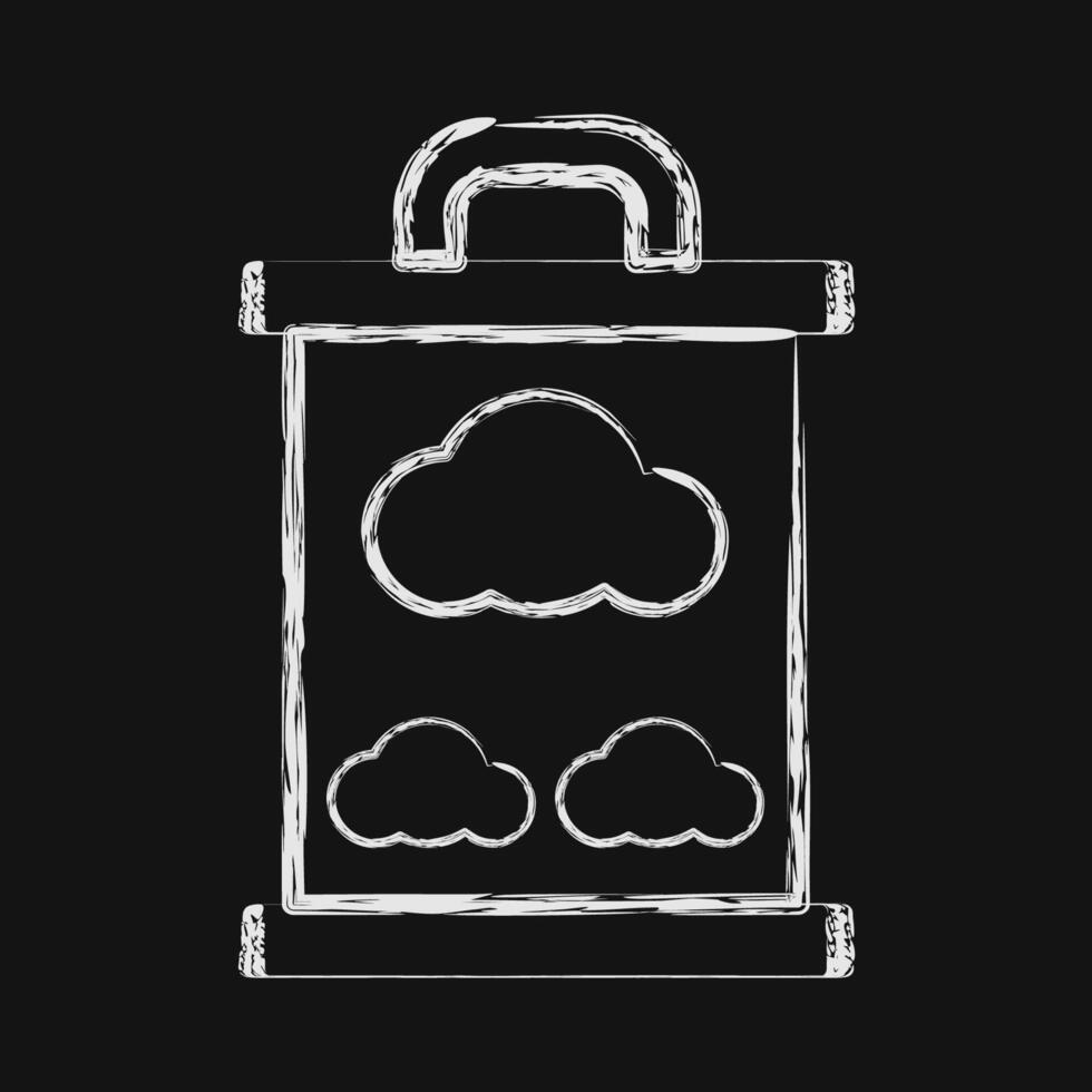 Icon carbon storage. Renewable energy elements. Icon in chalk style. vector