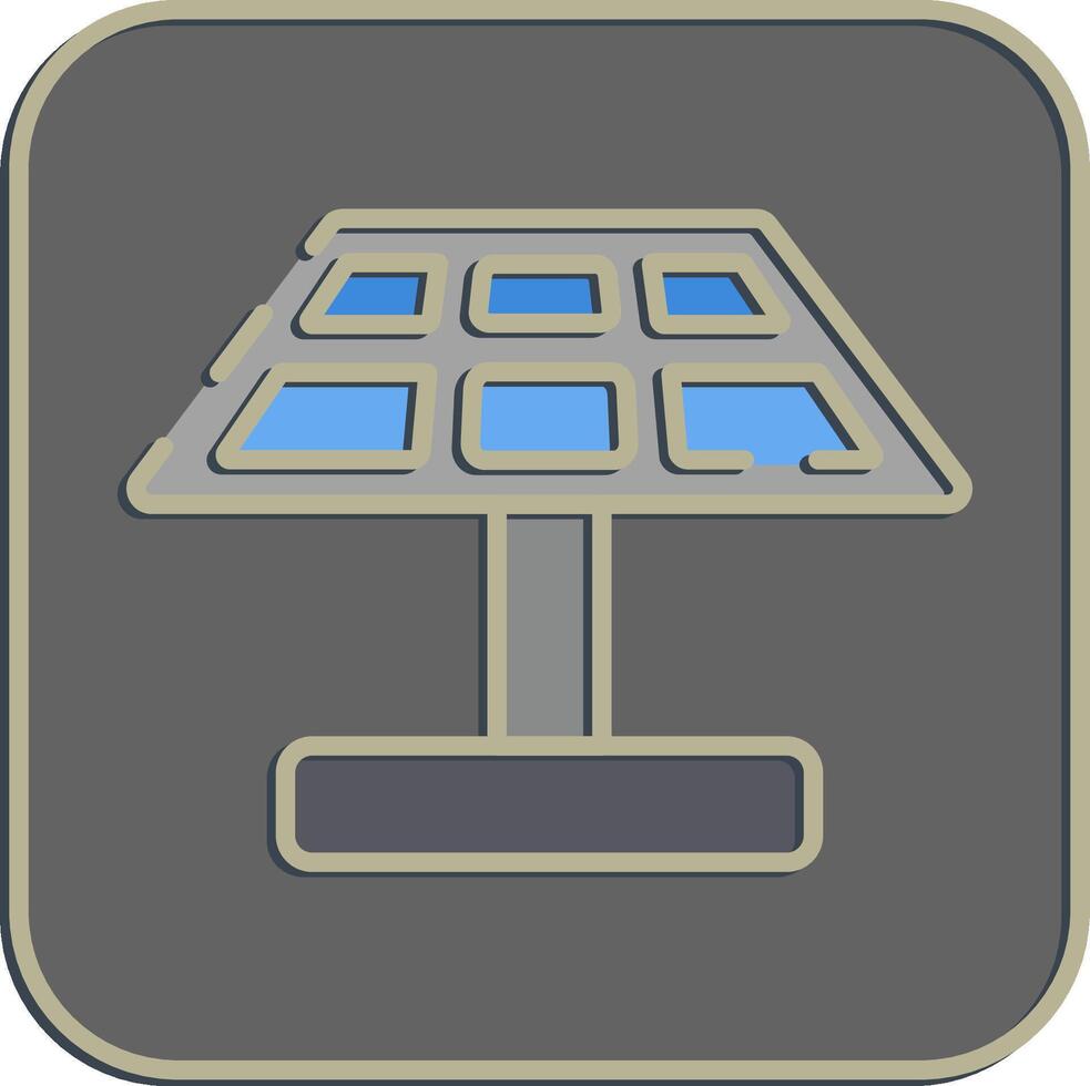 Icon solar panel. Renewable energy elements. Icon in embossed style. vector