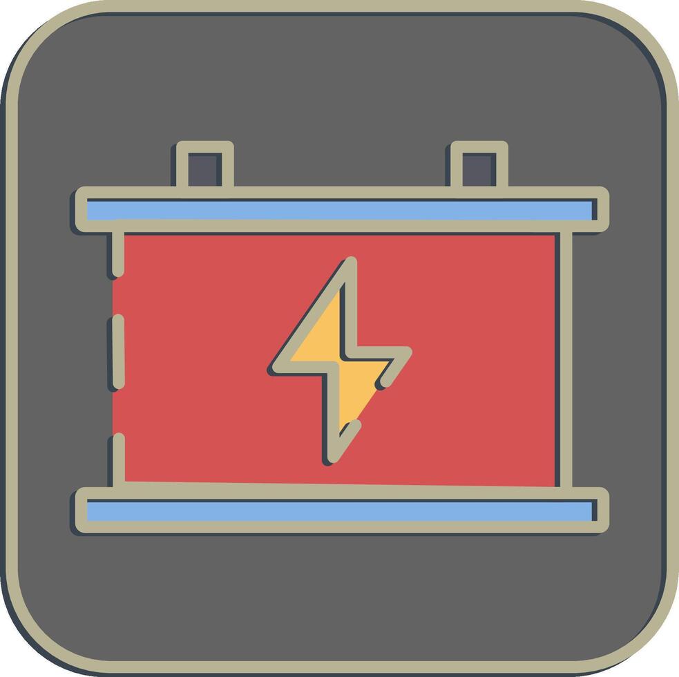 Icon accumulator. Renewable energy elements. Icon in embossed style. vector
