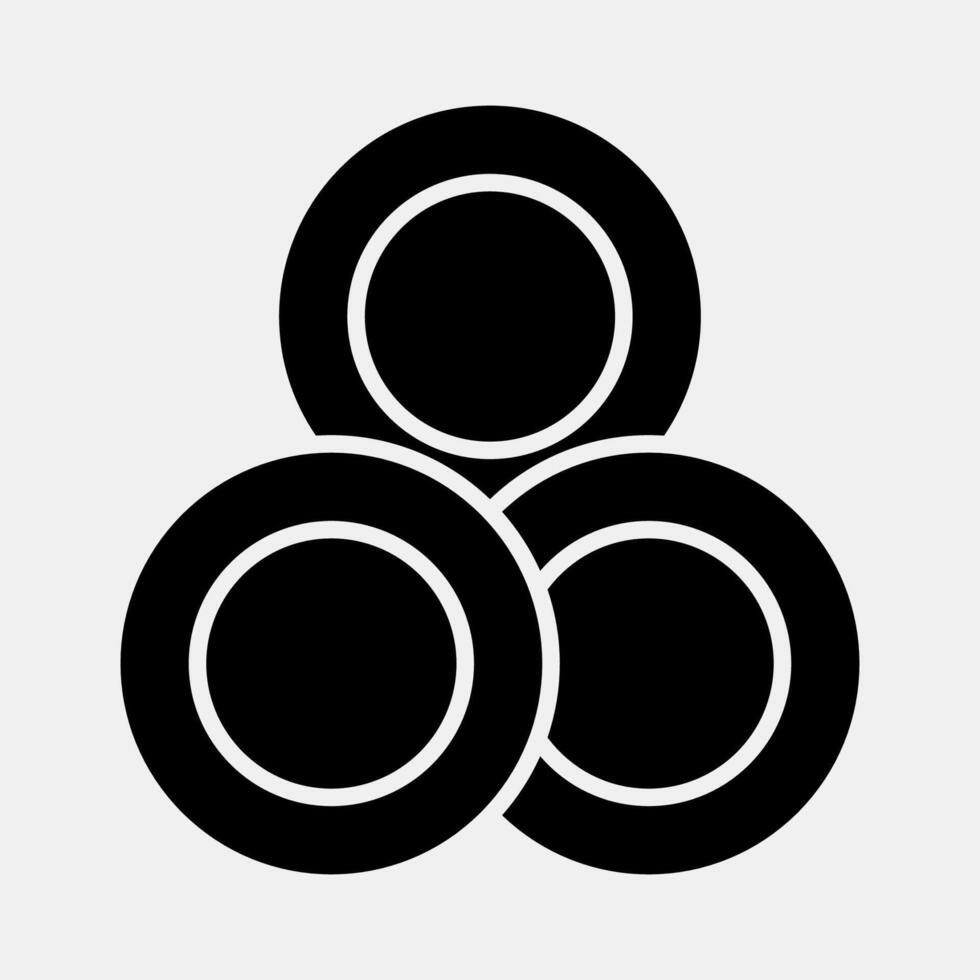 Icon token. Crypto currency elements. Icon in glyph style. vector