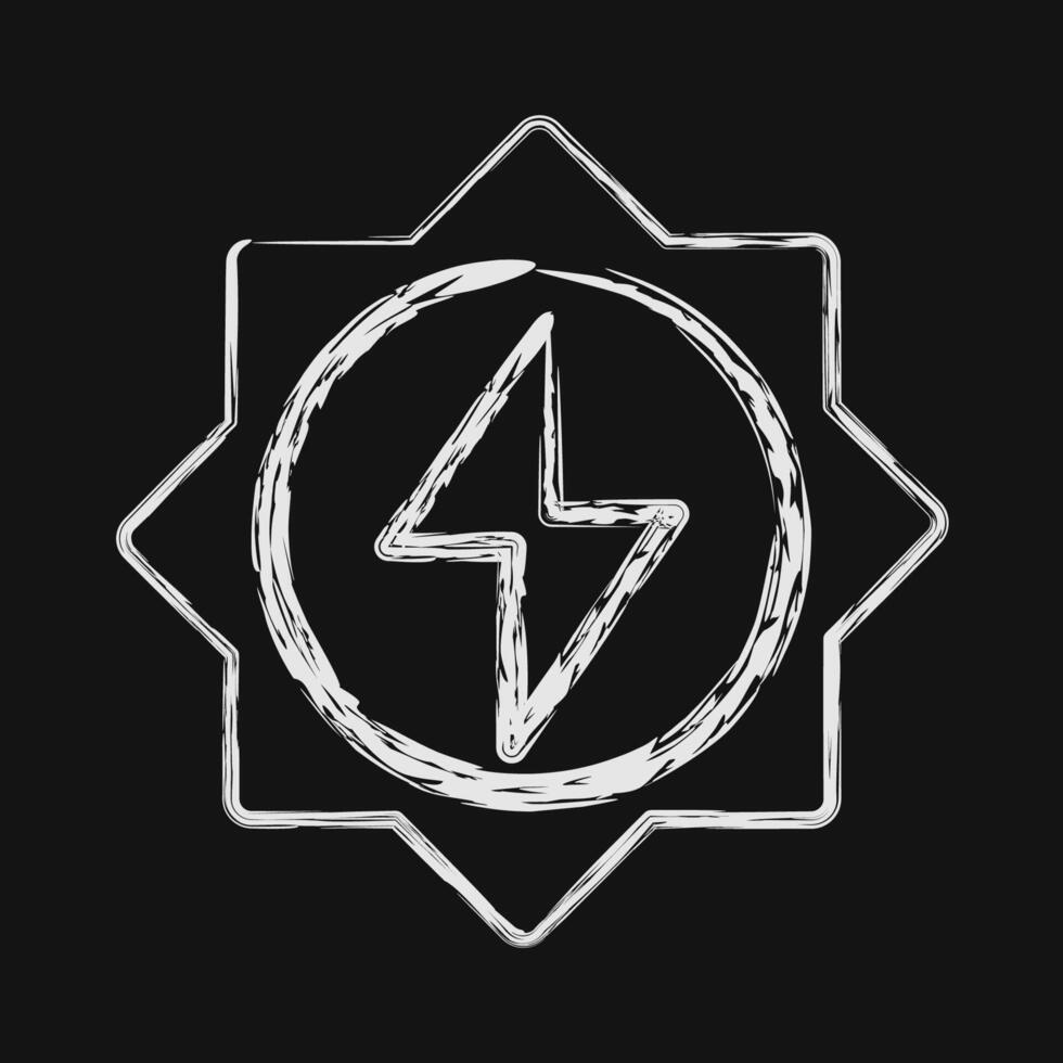 Icon solar energy. Renewable energy elements. Icon in chalk style. vector