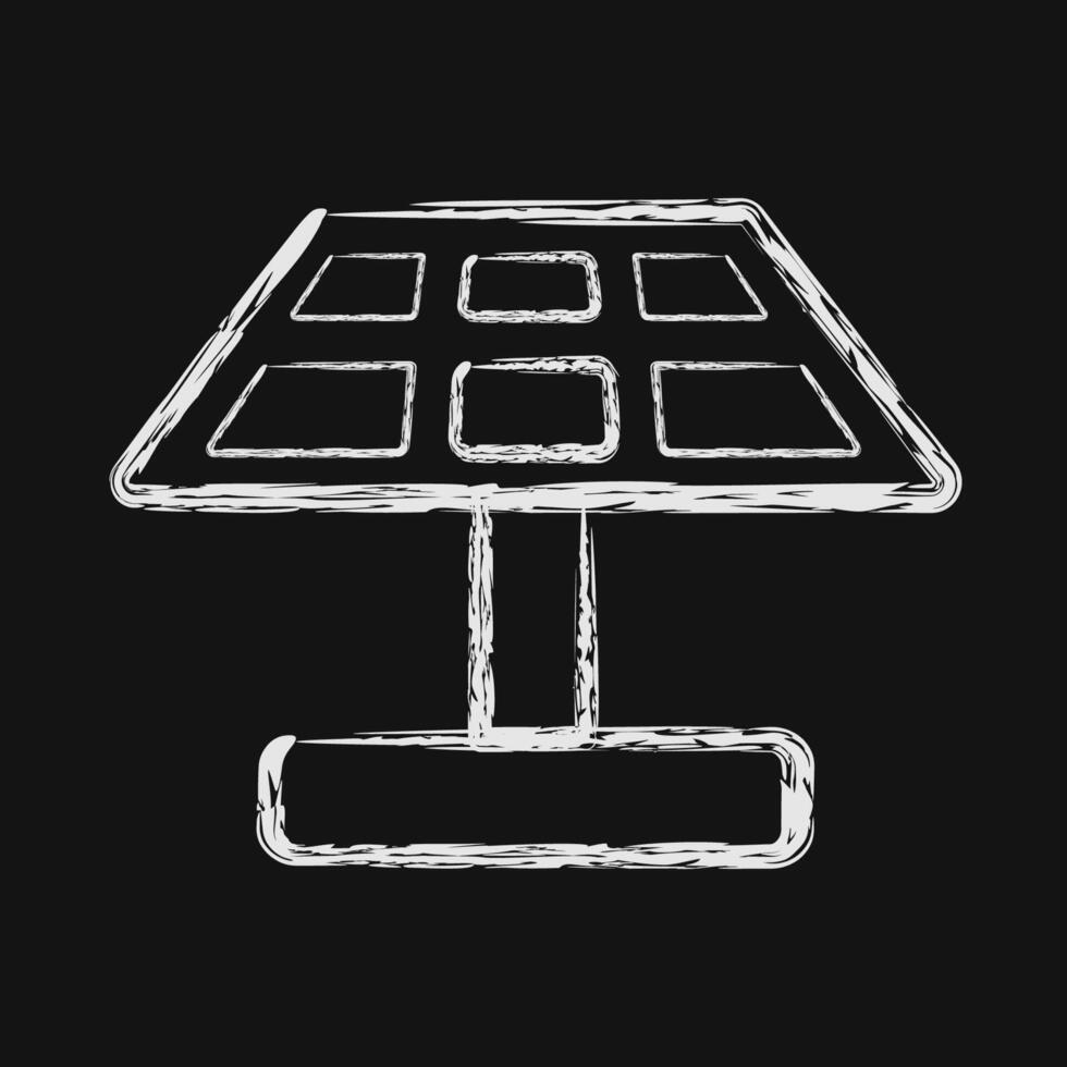 Icon solar panel. Renewable energy elements. Icon in chalk style. vector