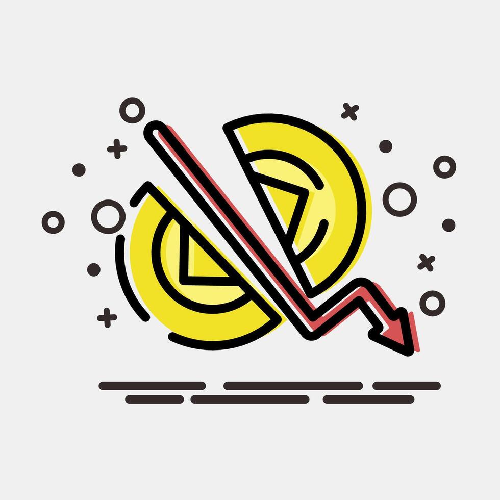 Icon crypto halving. Crypto currency elements. Icon in MBE style. vector