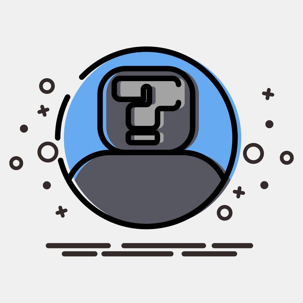 Icon anonymity. Crypto currency elements. Icon in MBE style. vector