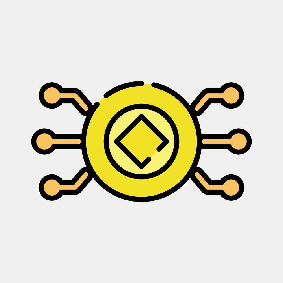 Icon crypto currency. Crypto currency elements. Icon in filled line style. vector