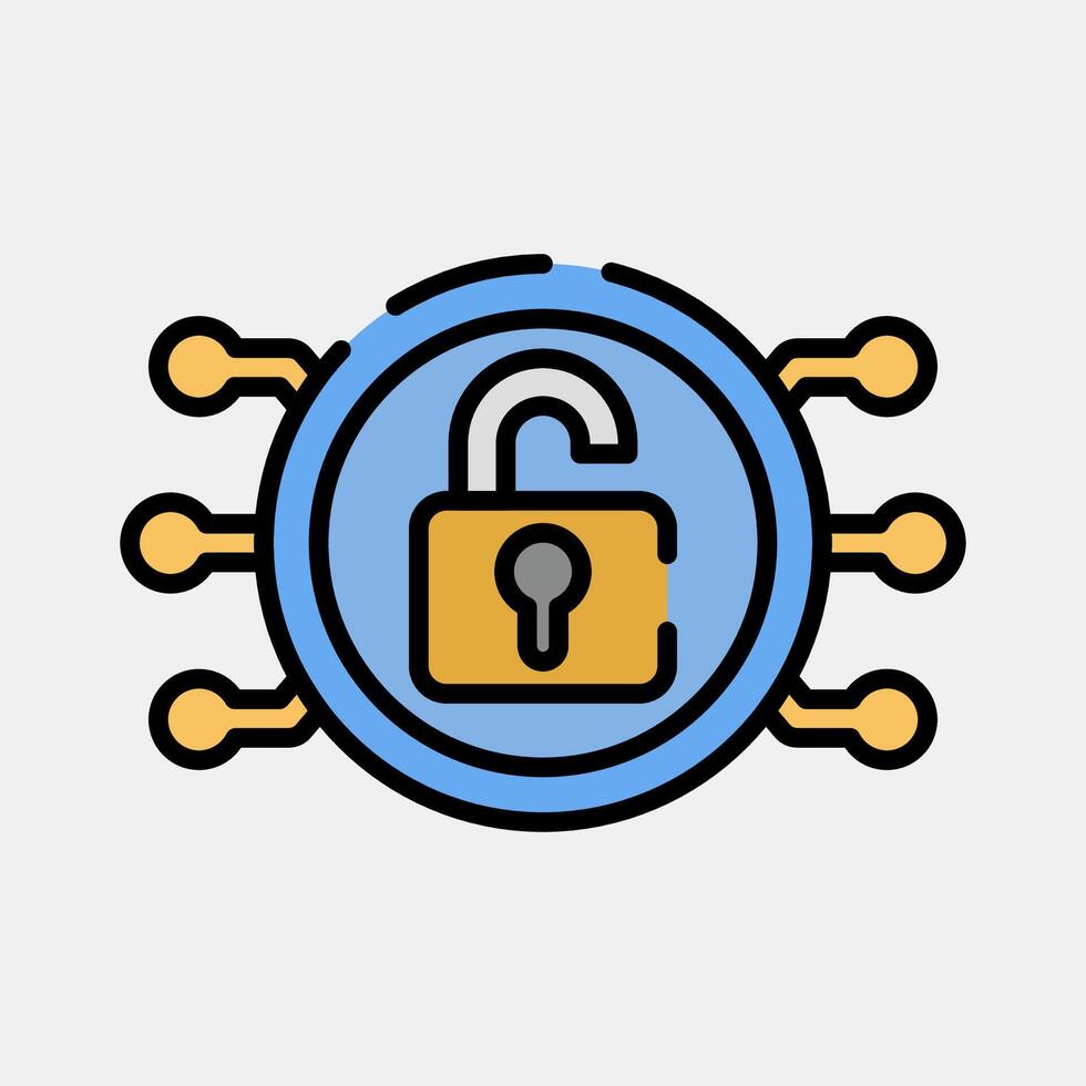Icon decryption. Crypto currency elements. Icon in filled line style. vector