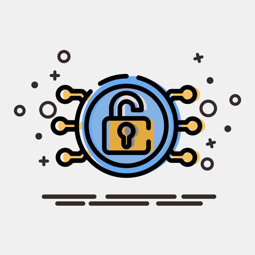 icono descifrado cripto moneda elementos. icono en mbe estilo. vector