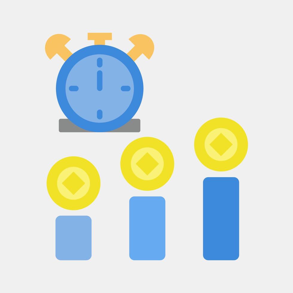 Icon block time. Crypto currency elements. Icon in flat style. vector