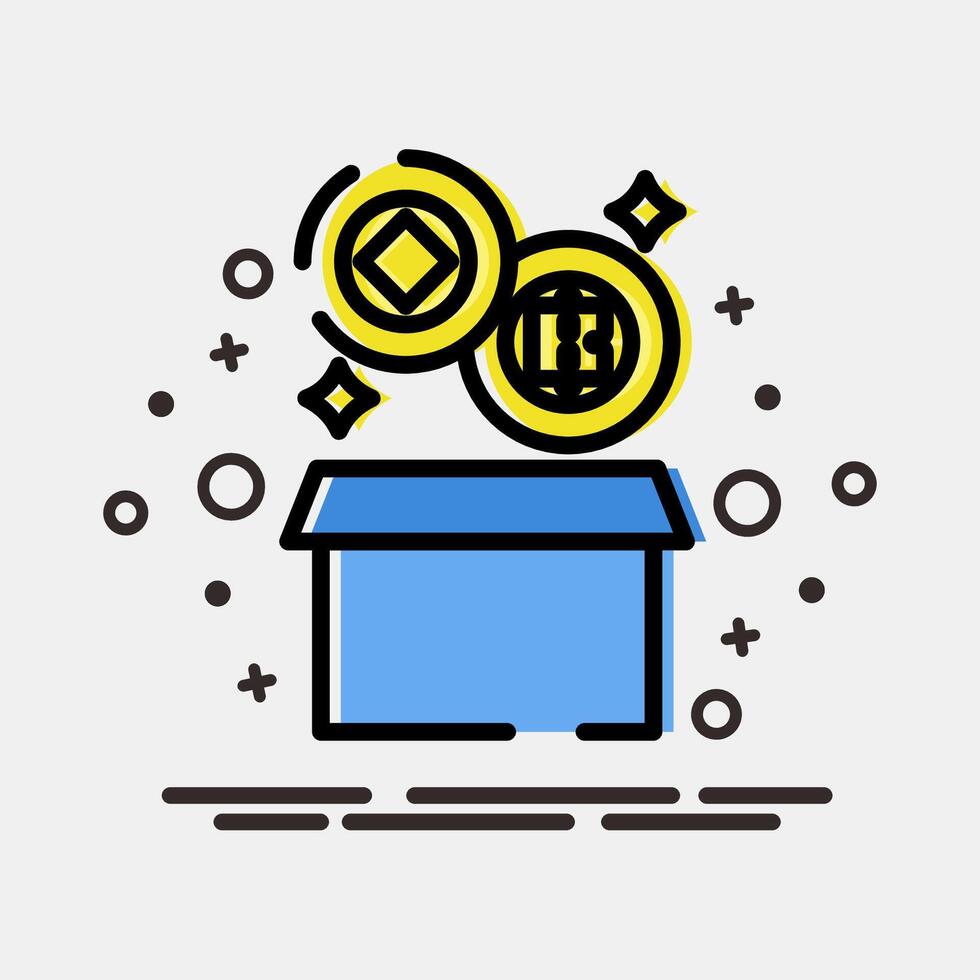 Icon block reward. Crypto currency elements. Icon in MBE style. vector