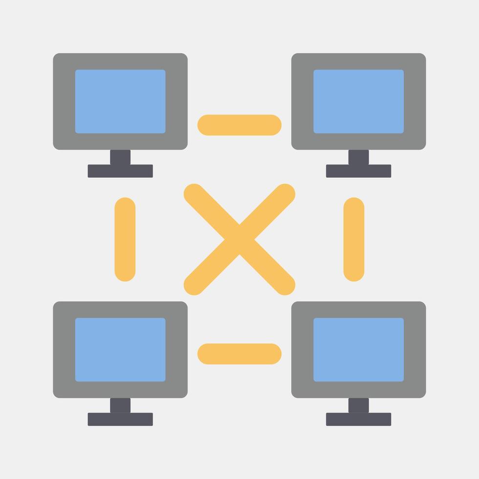 Icon peer to peer. Crypto currency elements. Icon in flat style. vector