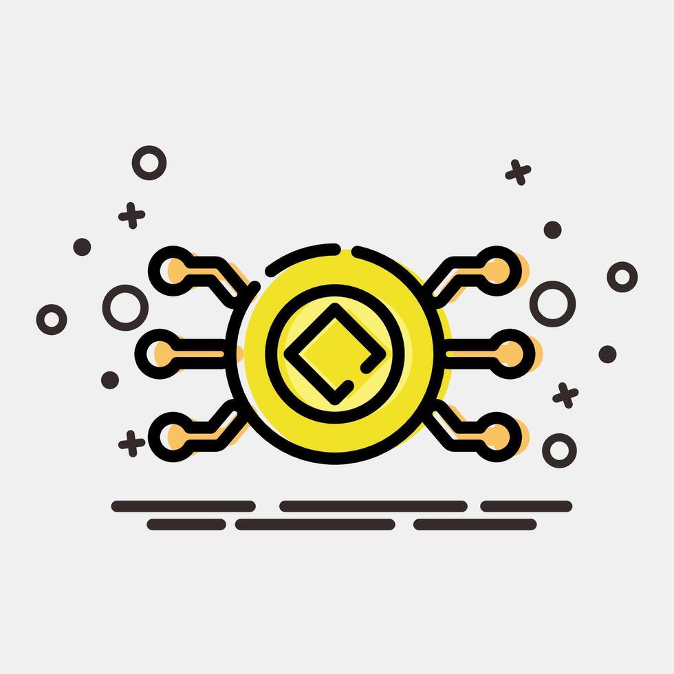 Icon crypto currency. Crypto currency elements. Icon in MBE style. vector