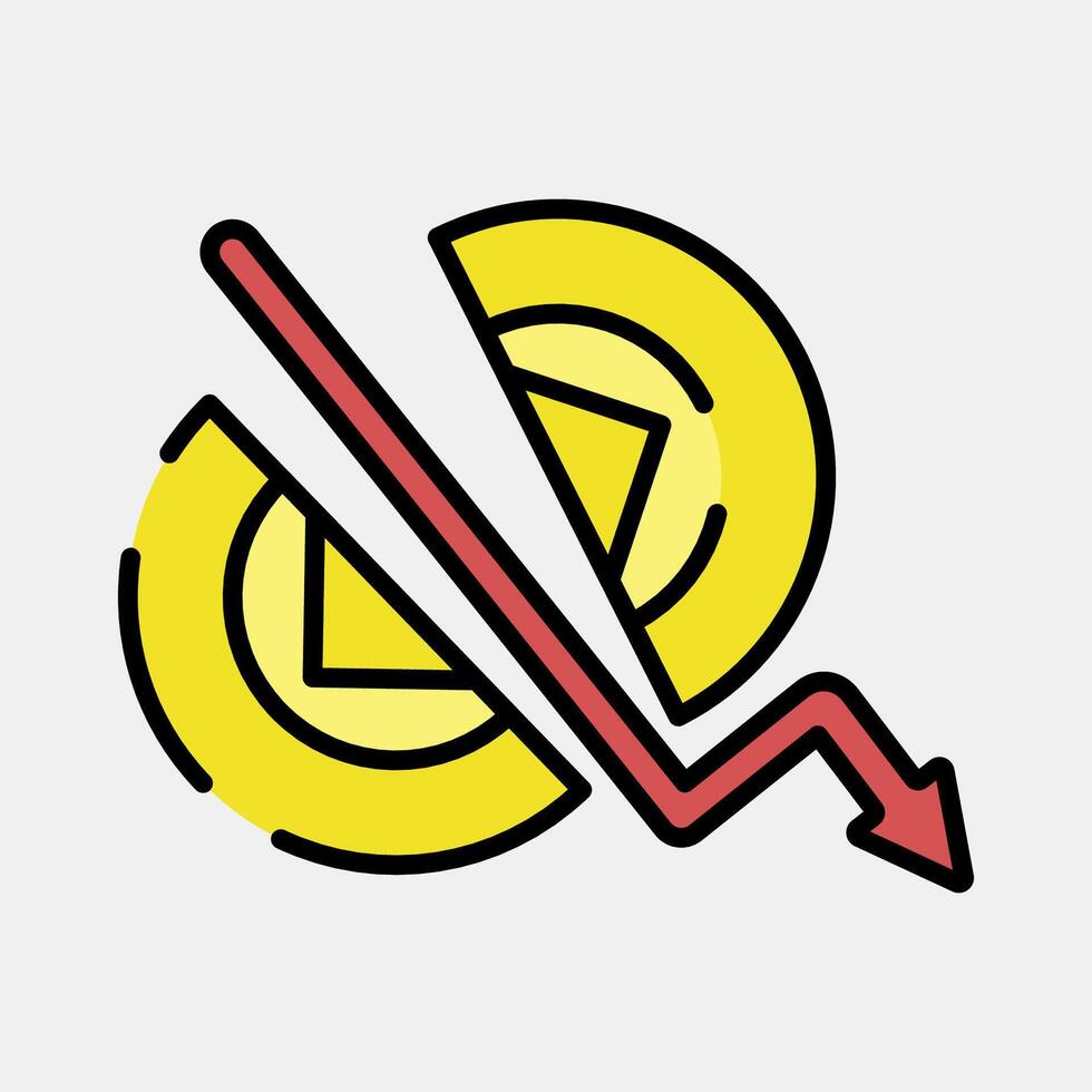 Icon crypto halving. Crypto currency elements. Icon in filled line style. vector