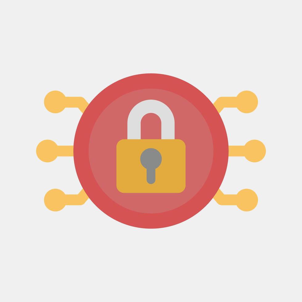 Icon encryption. Crypto currency elements. Icon in flat style. vector