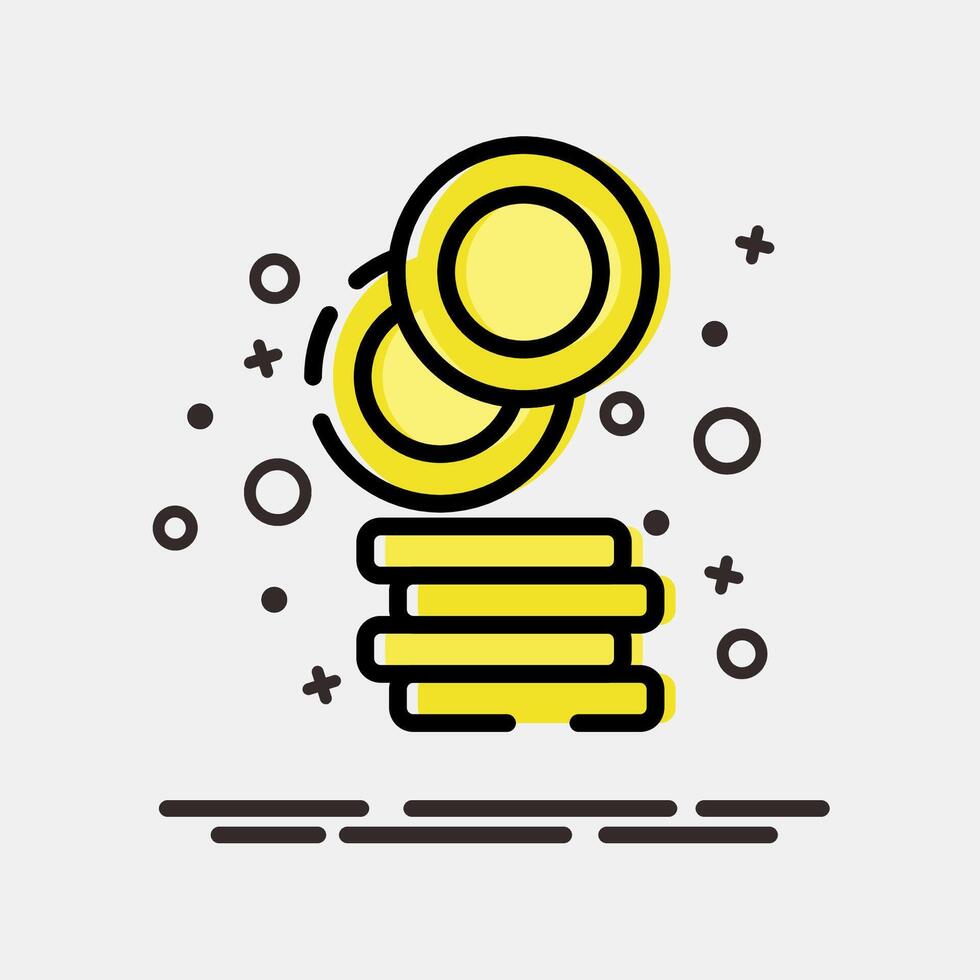Icon coin. Crypto currency elements. Icon in MBE style. vector
