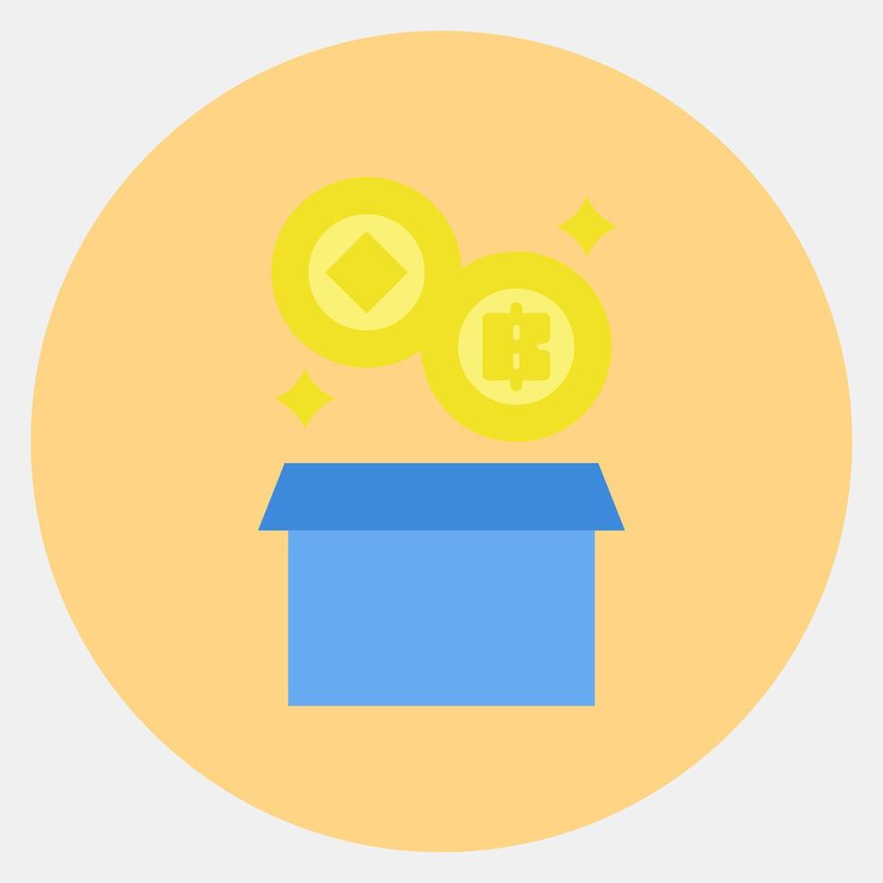 Icon block reward. Crypto currency elements. Icon in color mate style. vector