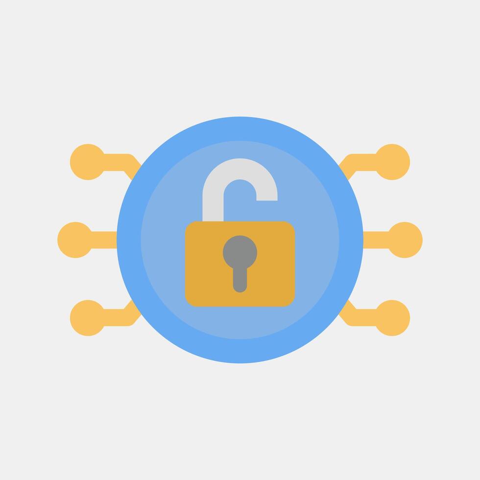 Icon decryption. Crypto currency elements. Icon in flat style. vector