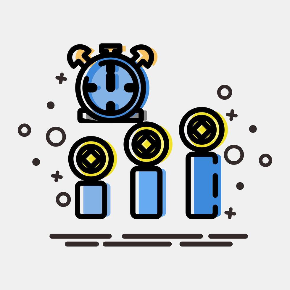 Icon block time. Crypto currency elements. Icon in MBE style. vector