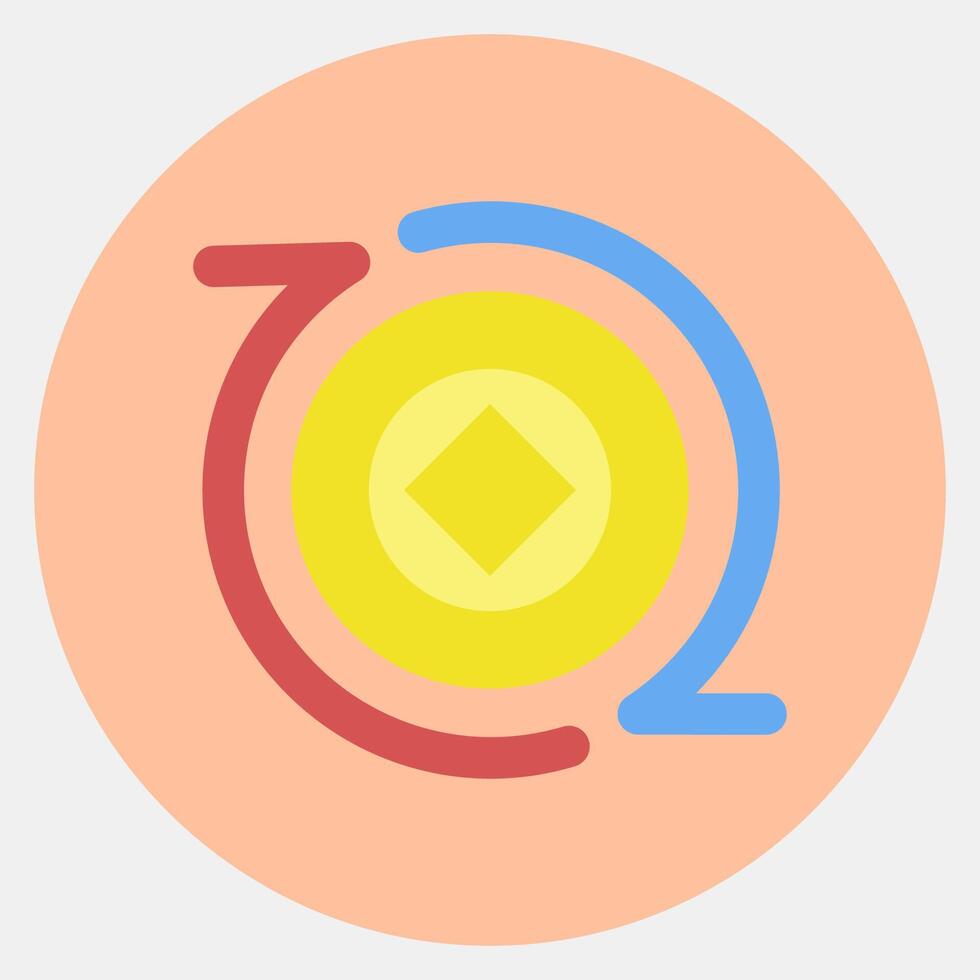 Icon crypto exchange. Crypto currency elements. Icon in color mate style. vector
