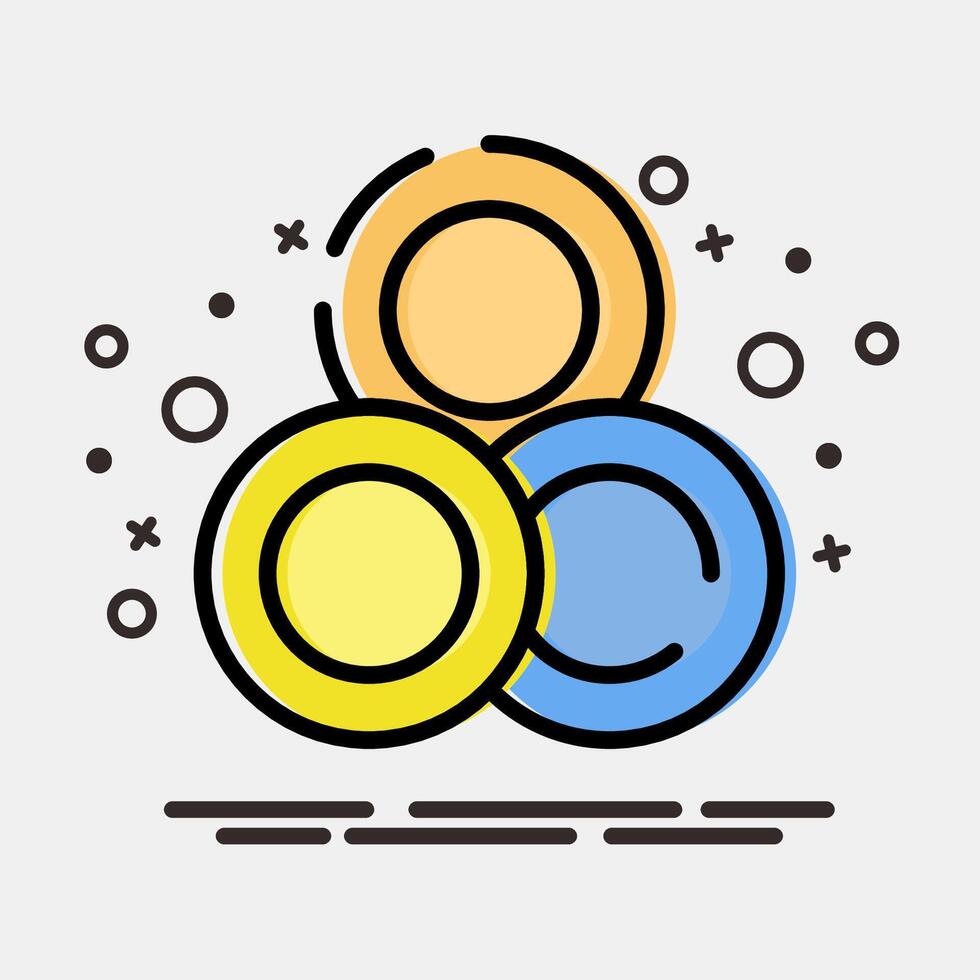 Icon token. Crypto currency elements. Icon in MBE style. vector