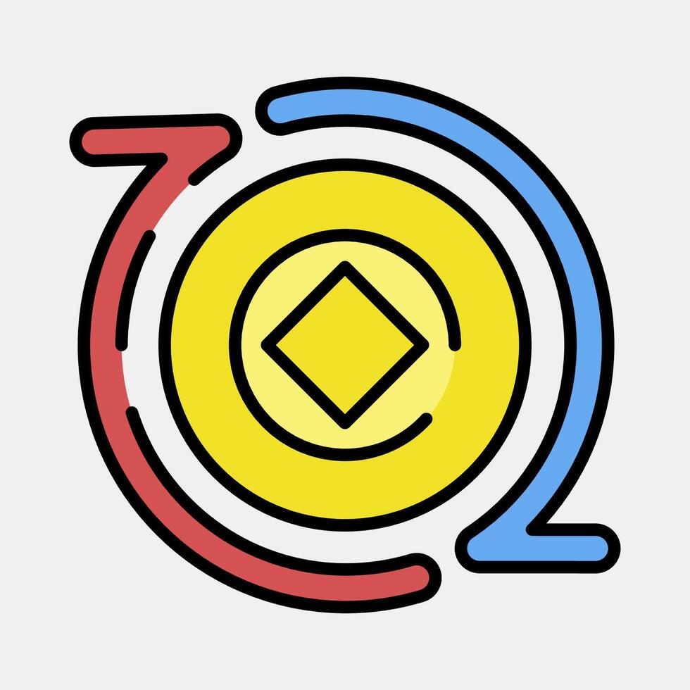 Icon crypto exchange. Crypto currency elements. Icon in filled line style. vector