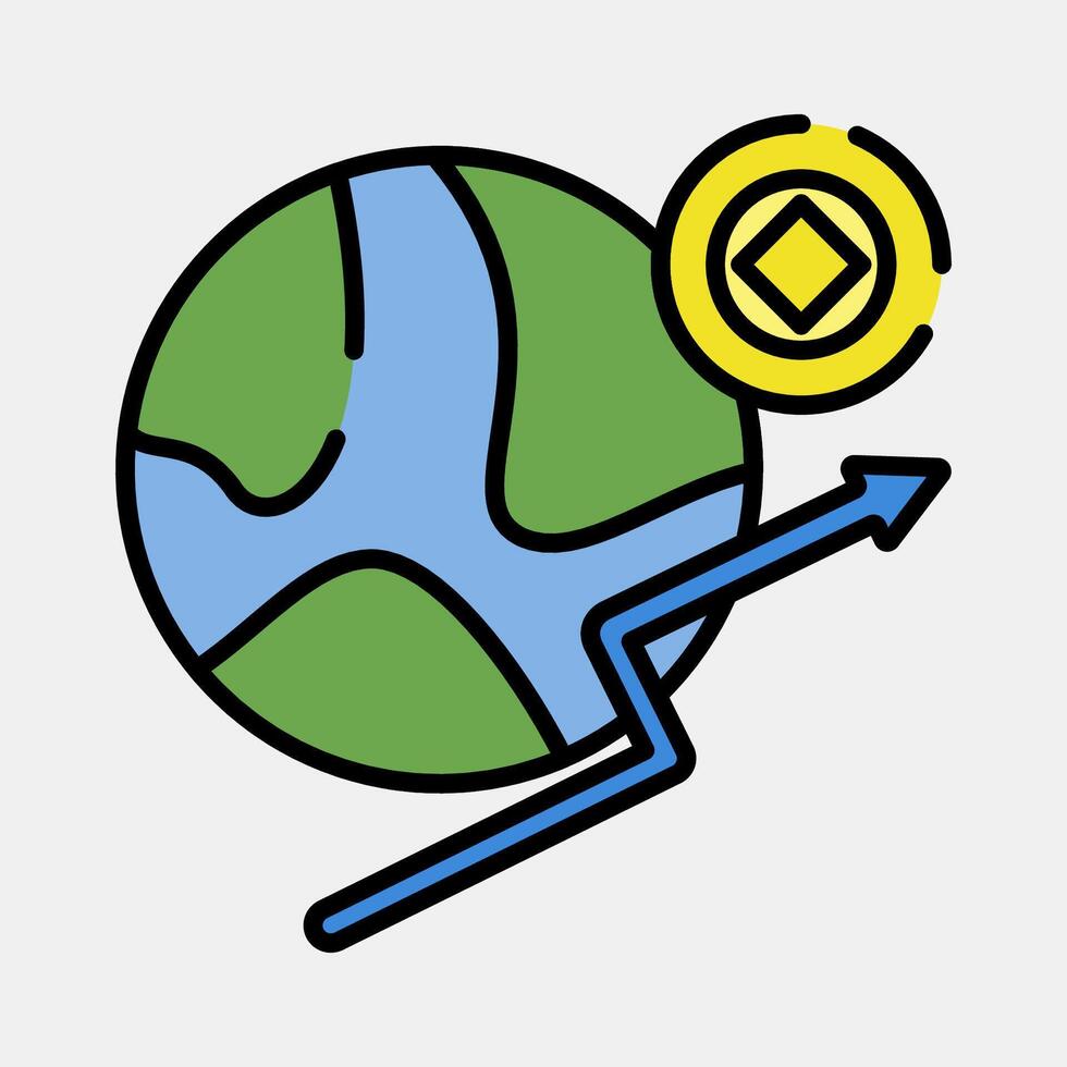 Icon economic freedom. Crypto currency elements. Icon in filled line style. vector