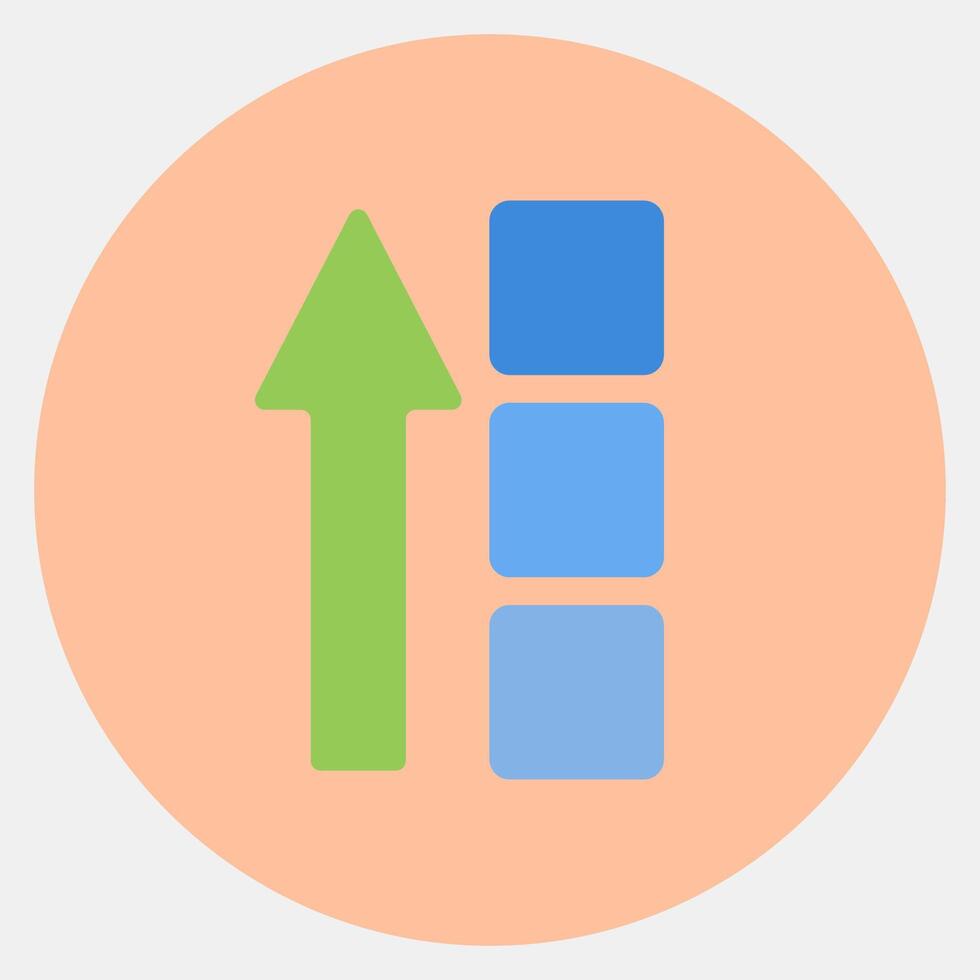 Icon block height. Crypto currency elements. Icon in color mate style. vector