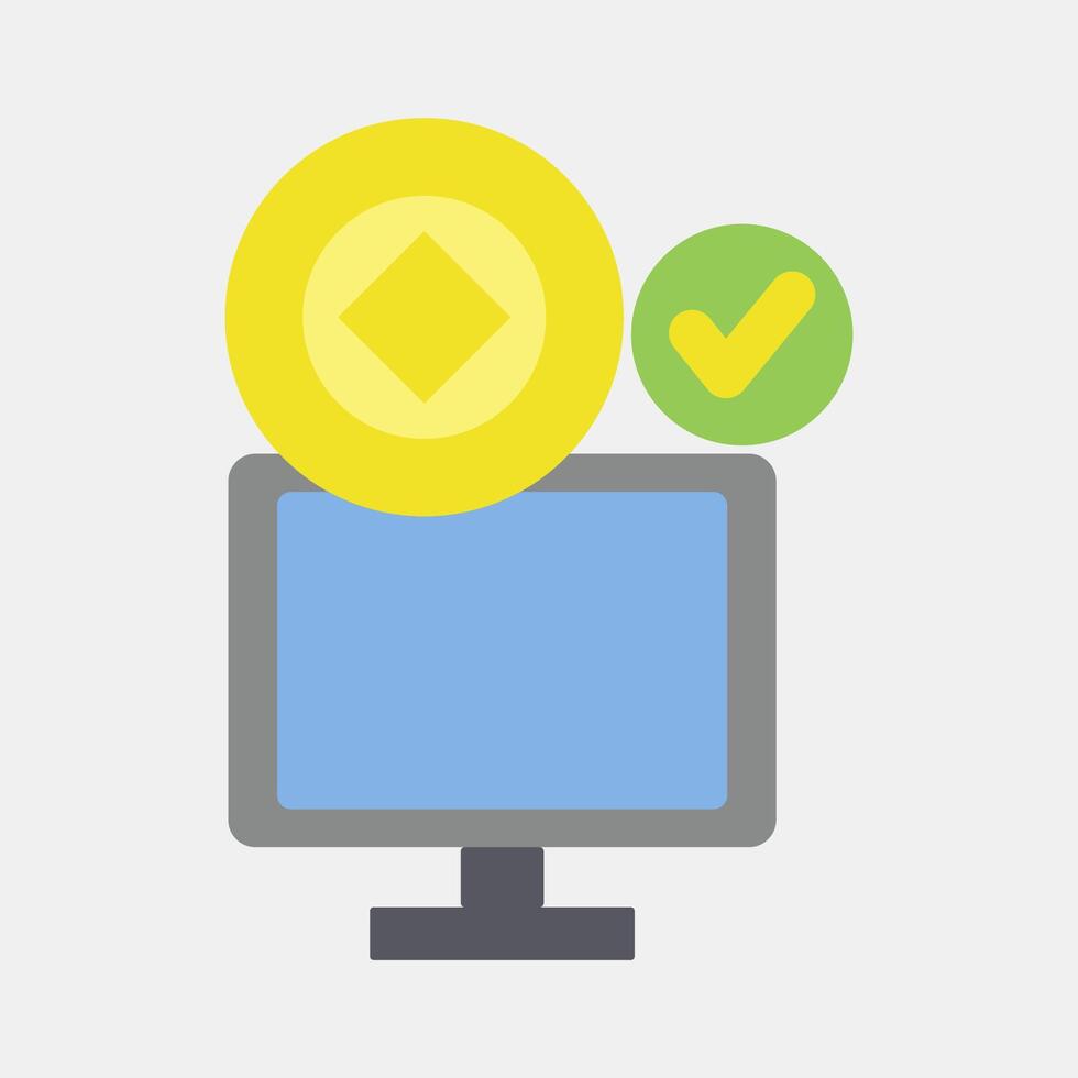 Icon crypto accepted. Crypto currency elements. Icon in flat style. vector
