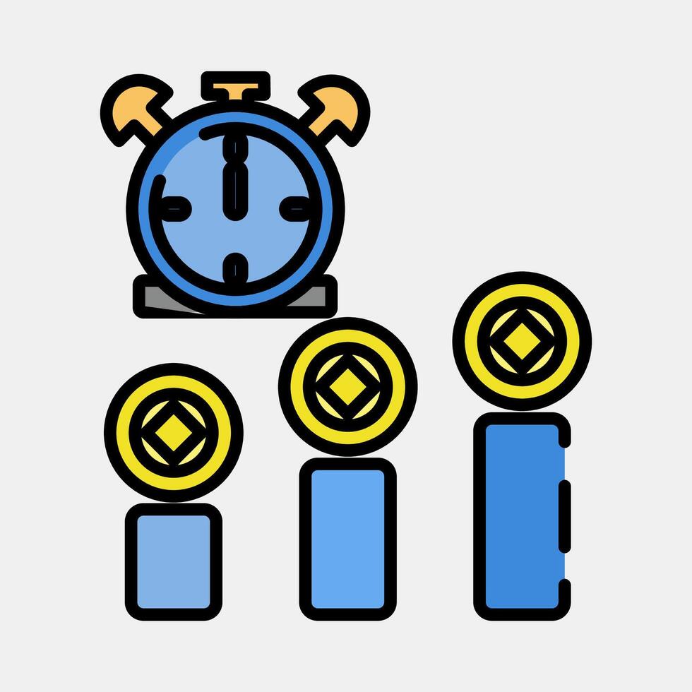 Icon block time. Crypto currency elements. Icon in filled line style. vector