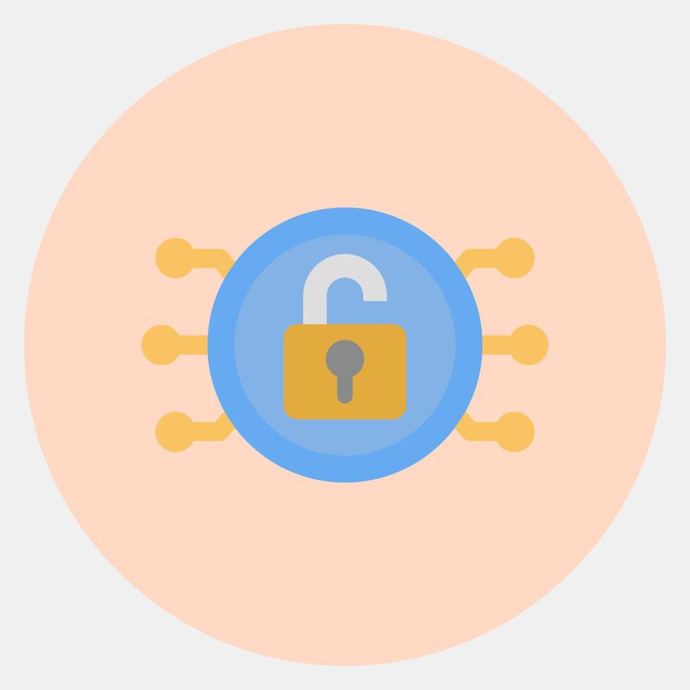 Icon decryption. Crypto currency elements. Icon in color mate style. vector